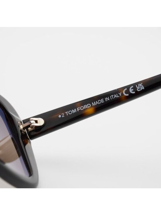 Tom Ford FT1008 52F Maeve Sunglasses Dark Havana Butterfly Frame, Brown Lenses main image 4